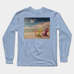 Adirondack chairs on the beach Long Sleeve T-Shirt